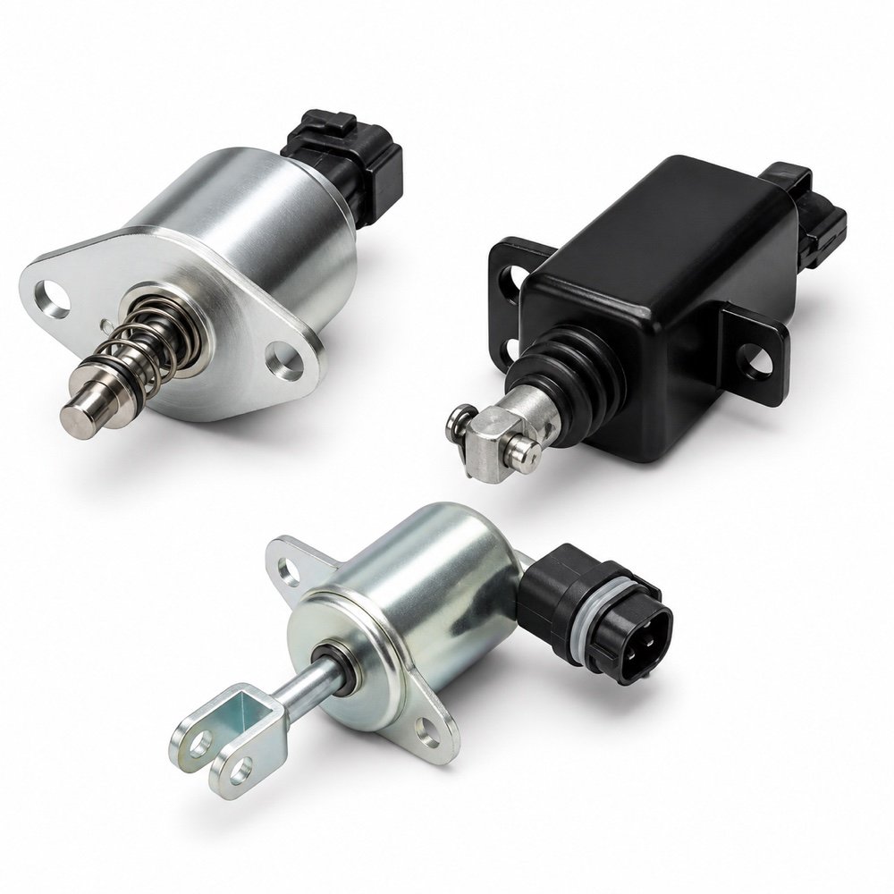 0250-12A2UC11S1 — Voltage confirmation required — Engine Stop Solenoid engine stop solenoid on a clean white background