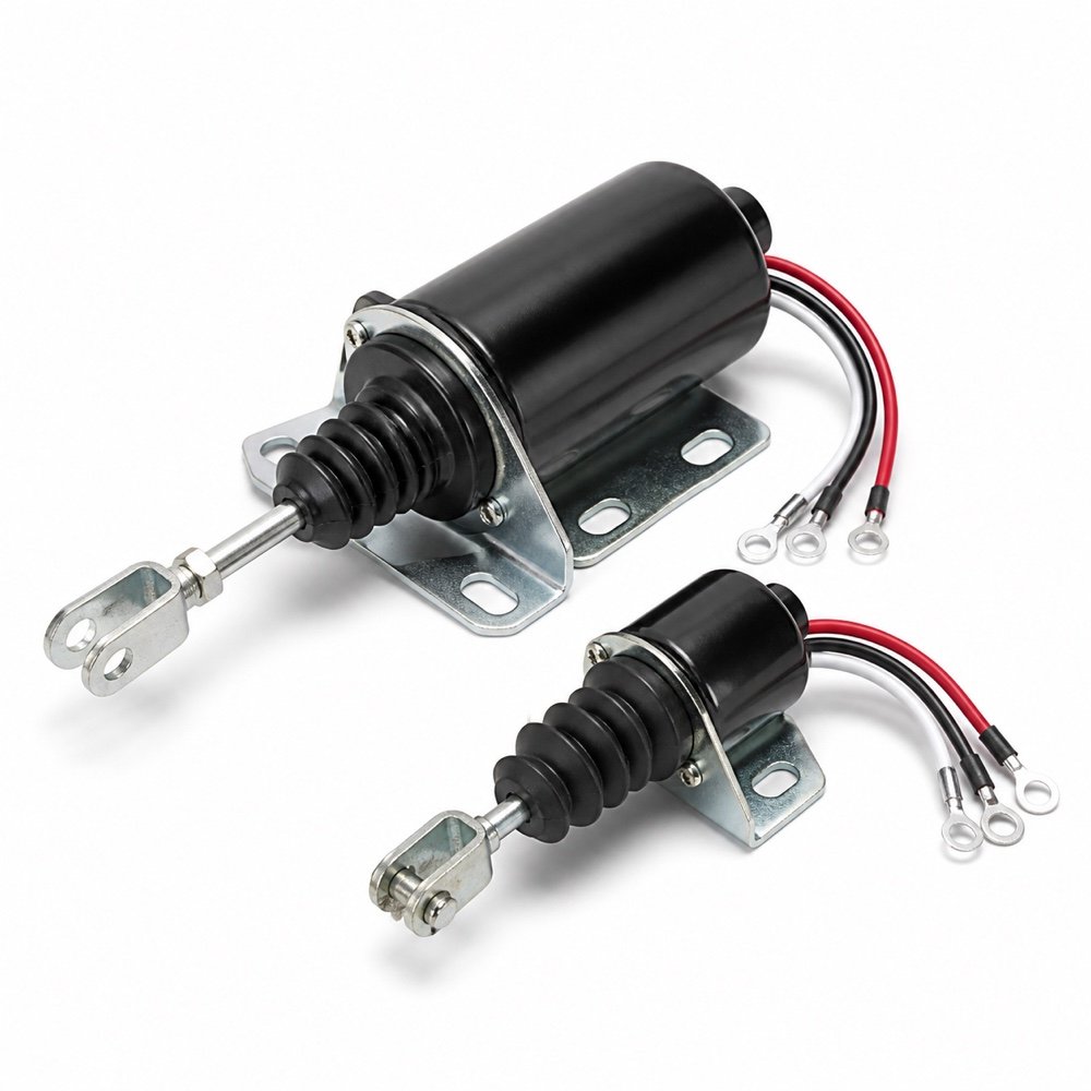 0306-5465 — 12 V — Fuel Shutoff Solenoid Valve engine stop solenoid on a clean white background